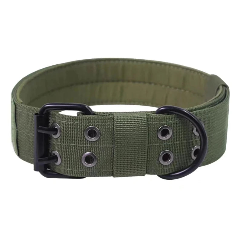 Adjustable Sturdy Tactical Dog Collar with Leash Set for Medium to Large Dogs