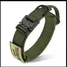 Heavy Duty Tactical Dog Collars with Handle Military Collar with Patch Outdoor