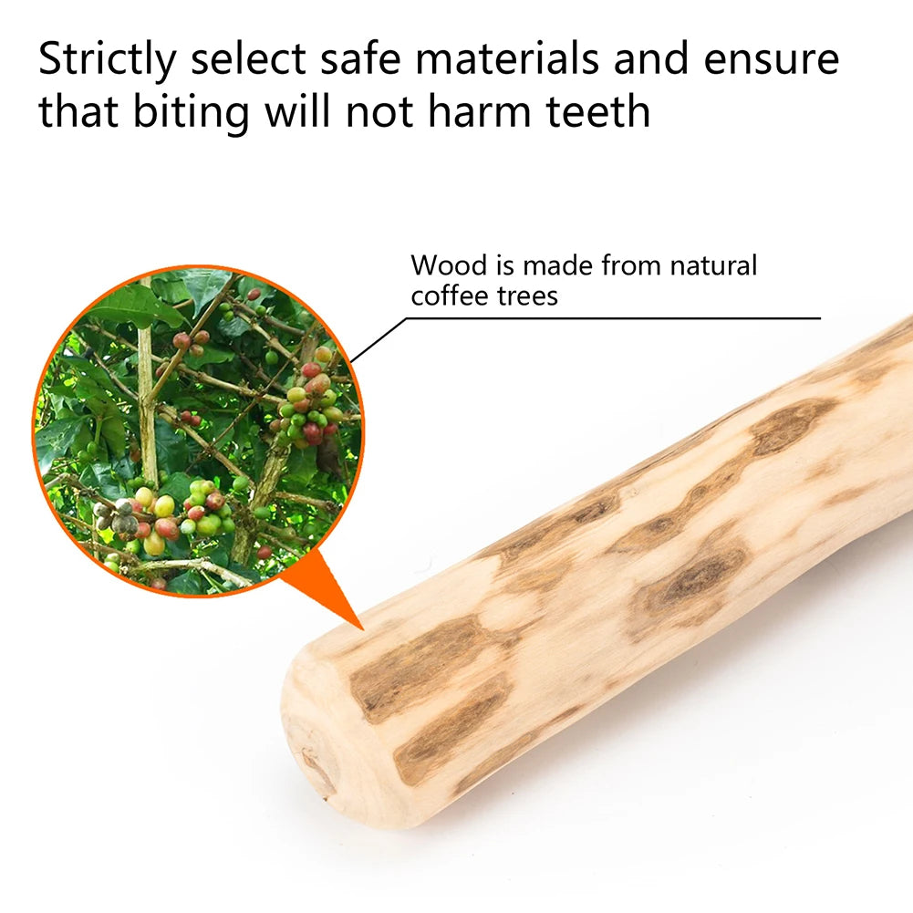Natural Coffee Wood Dog Chew Toys Long Lasting Chewable Stick Dogs Supplies