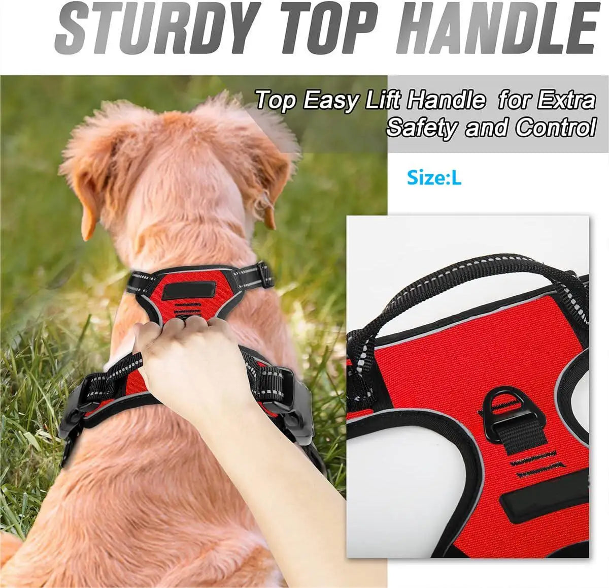 Adjustable No Pull Dog Harness Front Clip Reflective Comfortable Handle Dogs