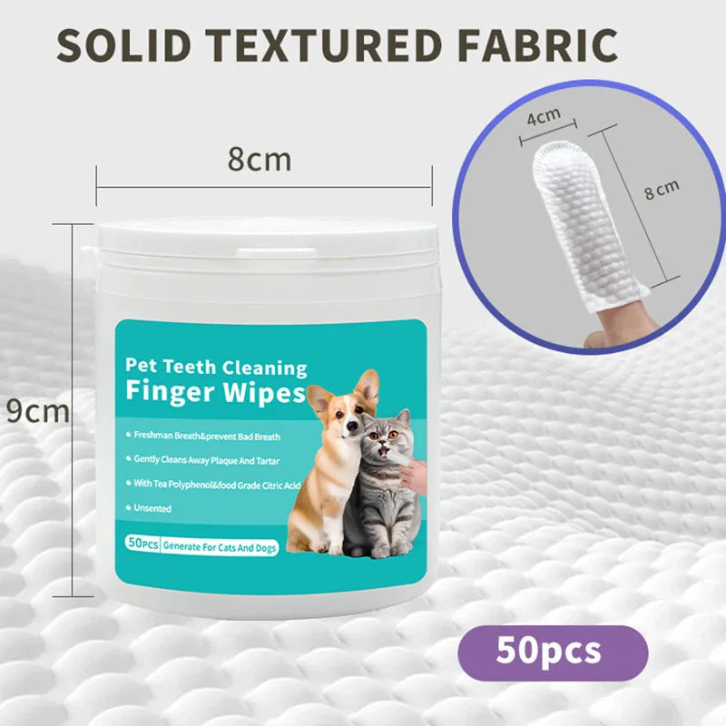 Pet Disposable Cleaning Wipes Dog Teeth Cleaning Finger Wipes Cat Ear and Eye